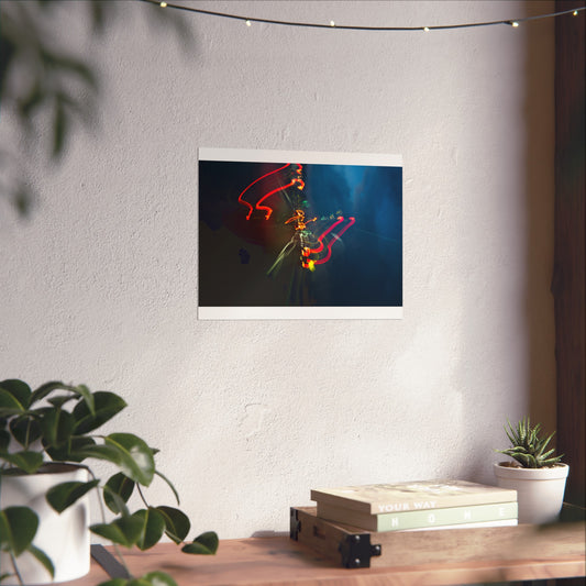 Abstract Light Painting Fine Art Poster — Neon Motion Wall Art Print