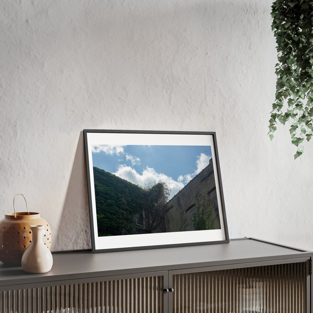 Framed Landscape Photo Poster — Sky & Ruins Wooden Frame Wall Art