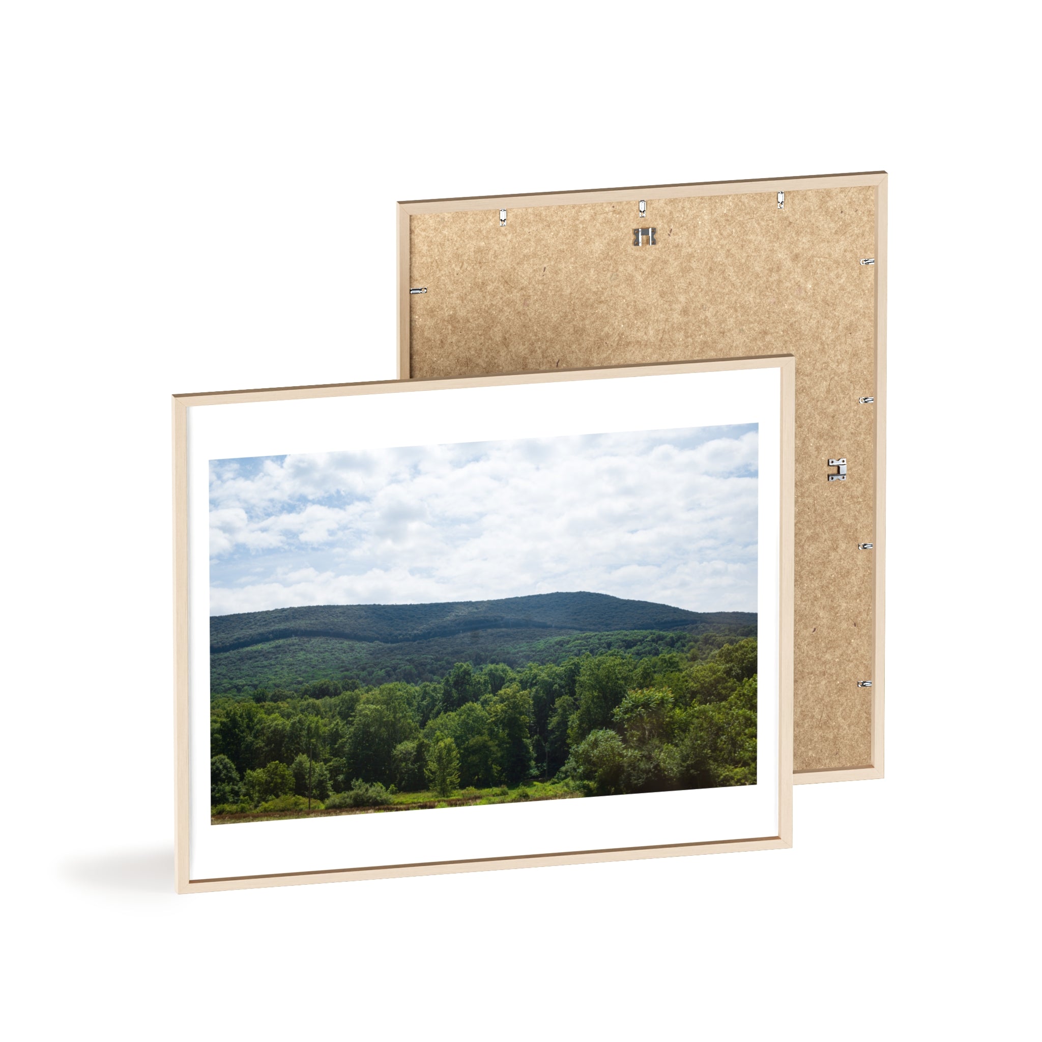 Framed Mountain Landscape Poster — Scenic Forest Hills Wall Art