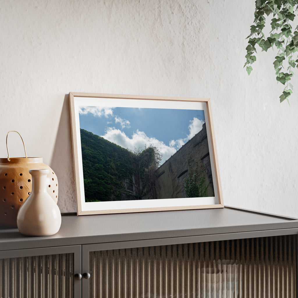 Framed Landscape Photo Poster — Sky & Ruins Wooden Frame Wall Art