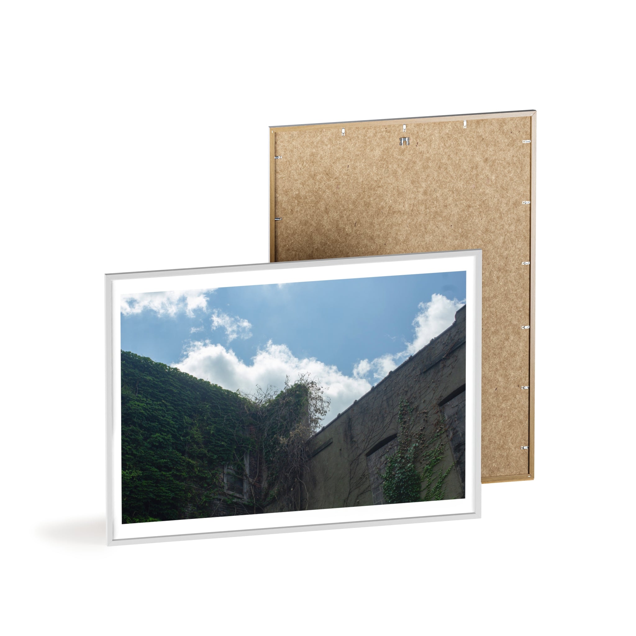 Framed Landscape Photo Poster — Sky & Ruins Wooden Frame Wall Art