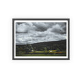 Framed Landscape Poster — Moody Countryside Wall Art with Wooden Frame