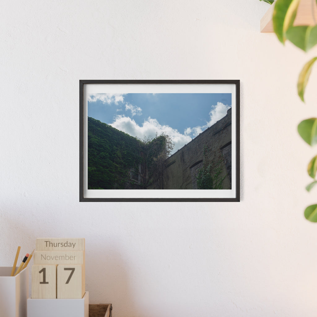 Framed Landscape Photo Poster — Sky & Ruins Wooden Frame Wall Art