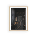 Industrial Electrical Box Poster with Wooden Frame — Urban Utility Wall Art