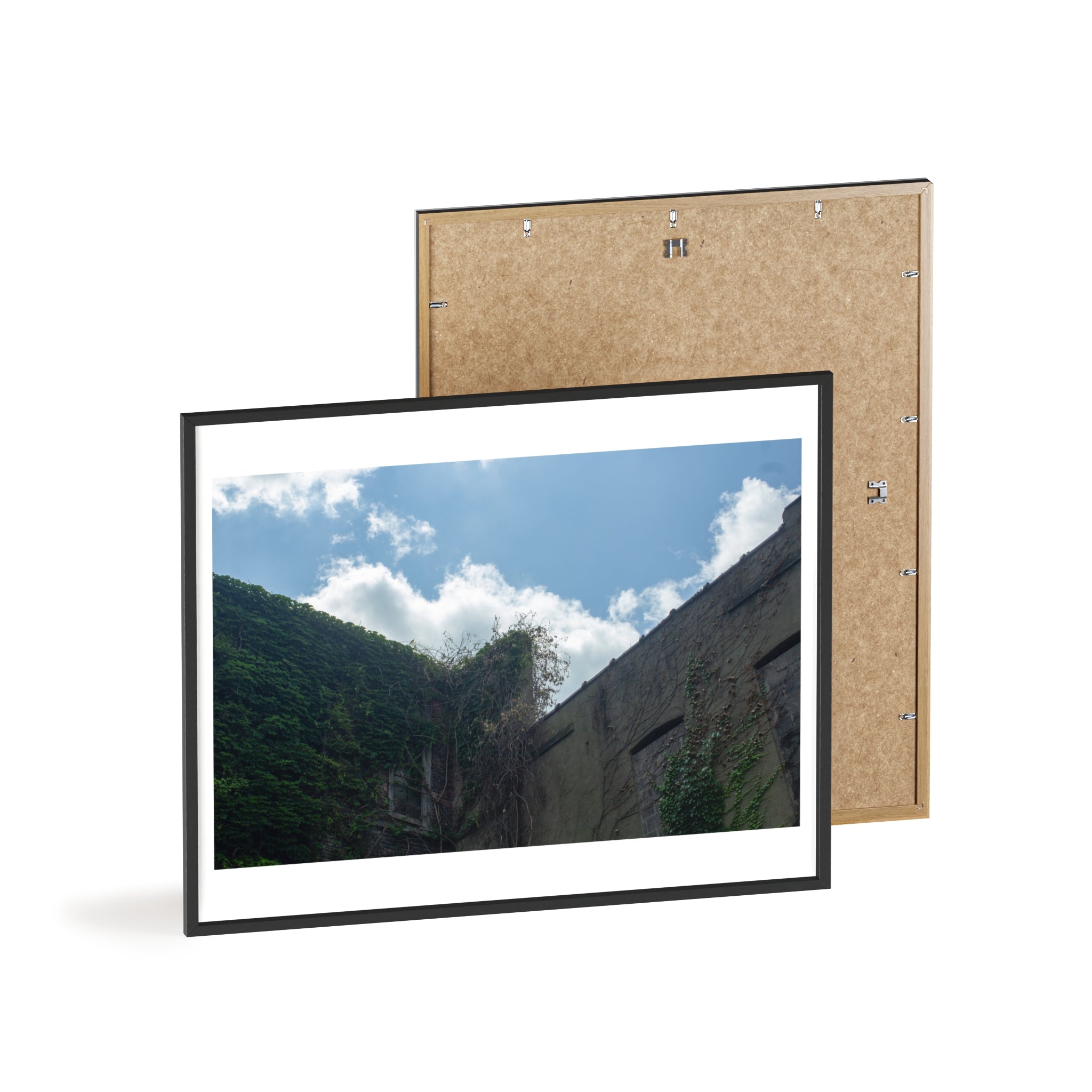 Framed Landscape Photo Poster — Sky & Ruins Wooden Frame Wall Art
