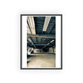 Industrial Warehouse Photo Poster with Wooden Frame — Vintage Urban Wall Art