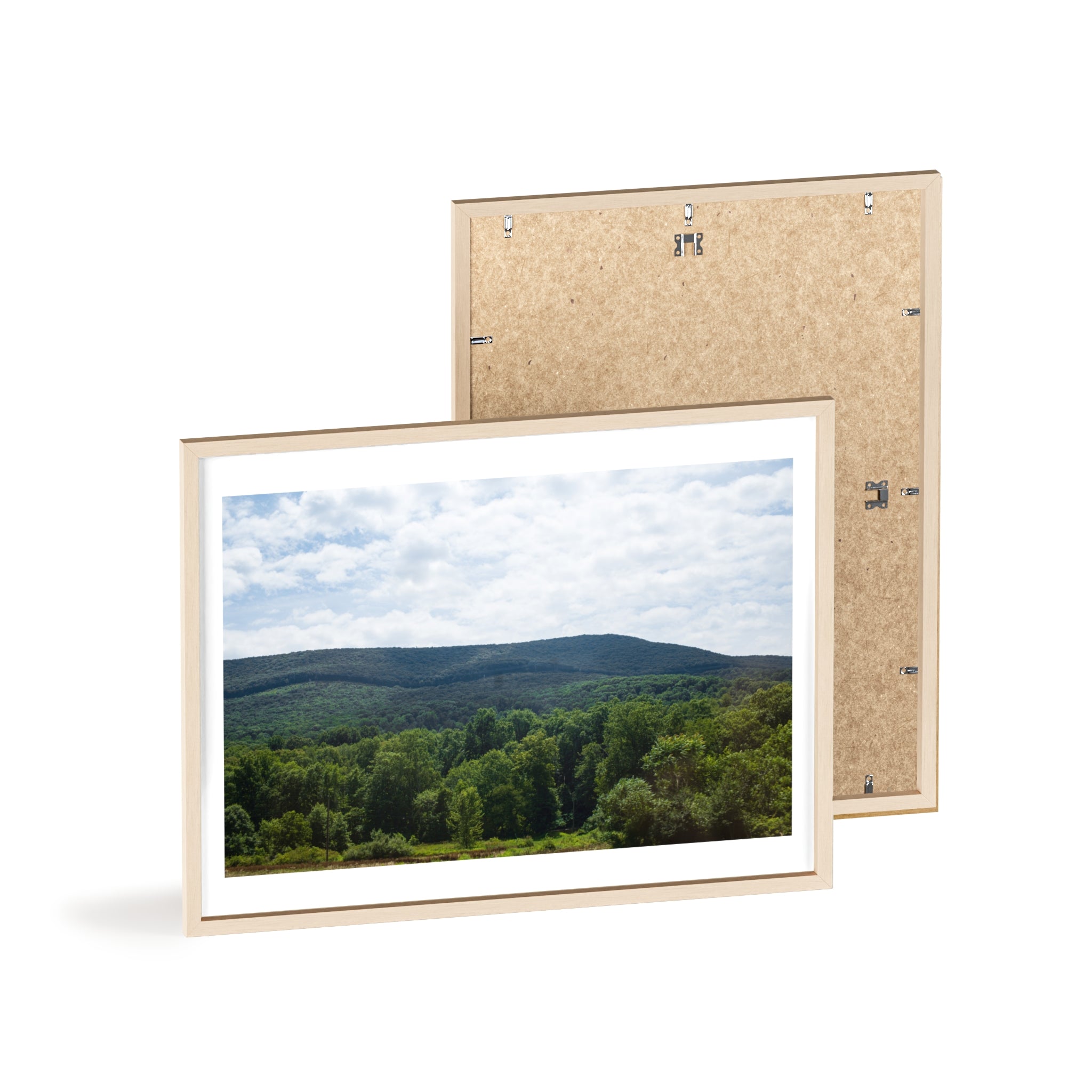 Framed Mountain Landscape Poster — Scenic Forest Hills Wall Art