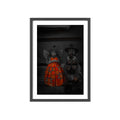 Halloween Doll Poster with Wooden Frame — Orange Pumpkin Dress Décor