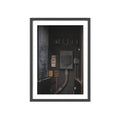 Industrial Electrical Box Poster with Wooden Frame — Urban Utility Wall Art