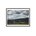 Framed Landscape Poster — Moody Countryside Wall Art with Wooden Frame