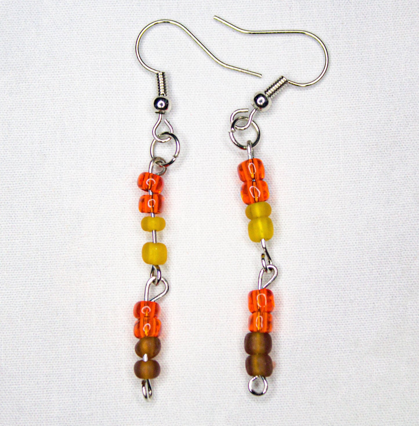 Orange, yellow and Brown Dangle Earrings