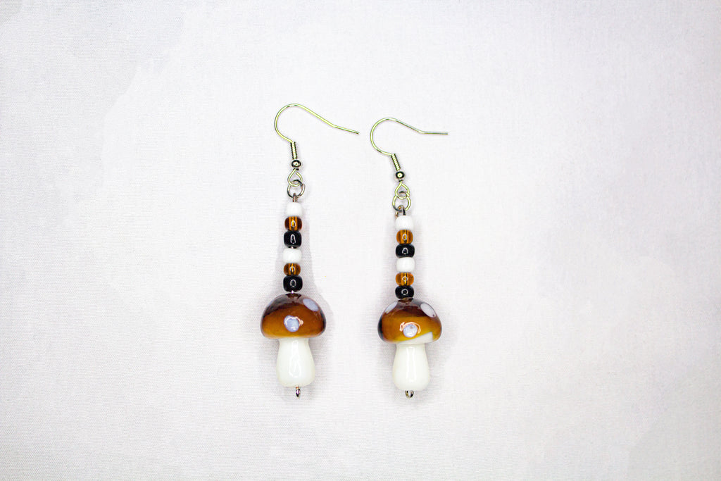 Fall Day Mushroom Dangle Earrings