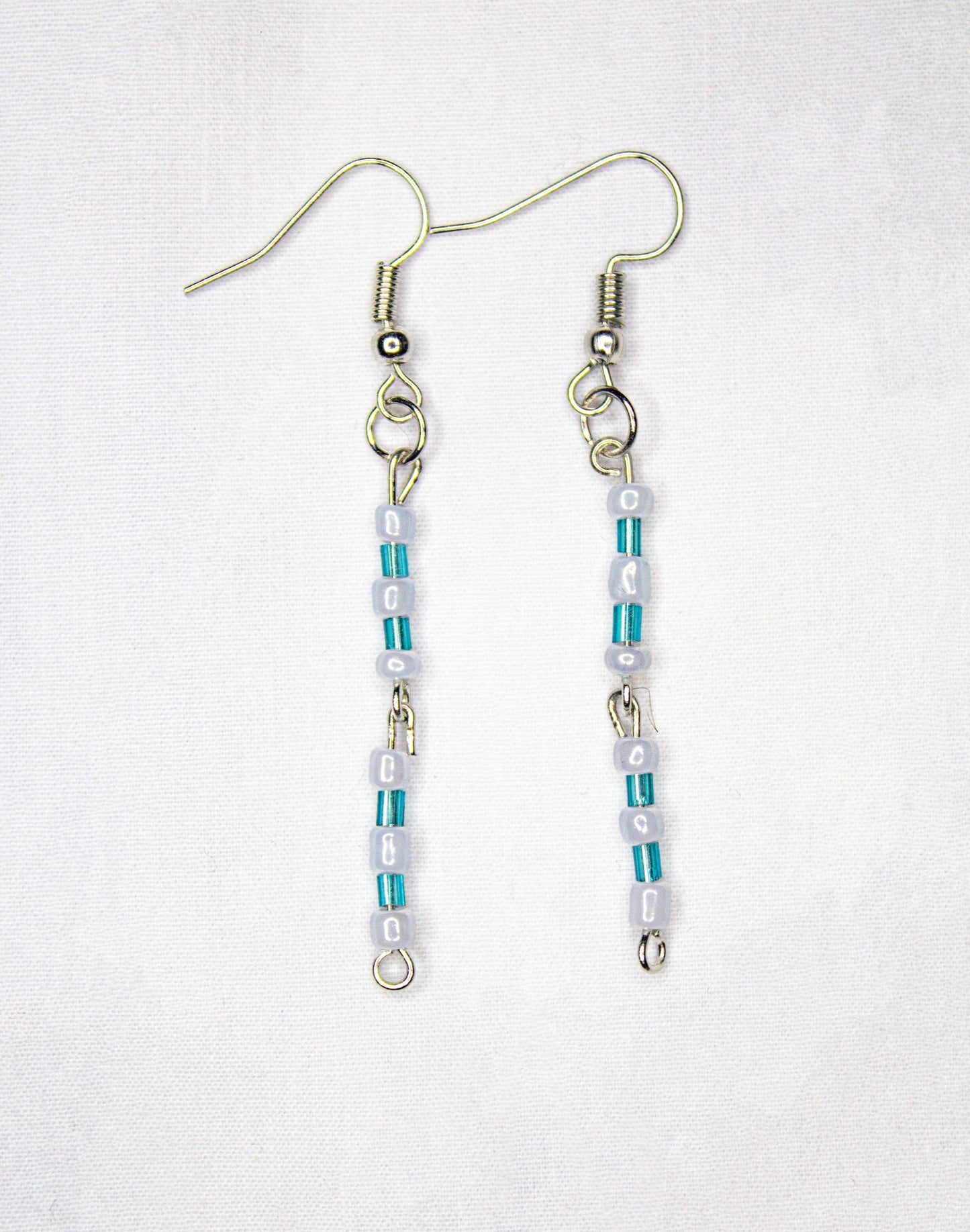 sky blue and baby blue earrings