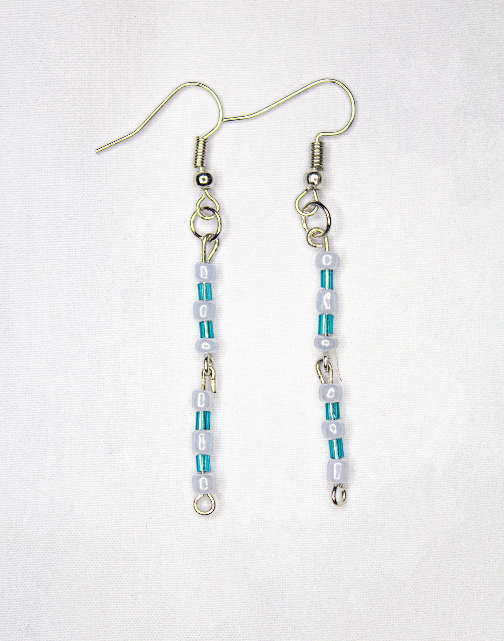 sky blue and baby blue earrings