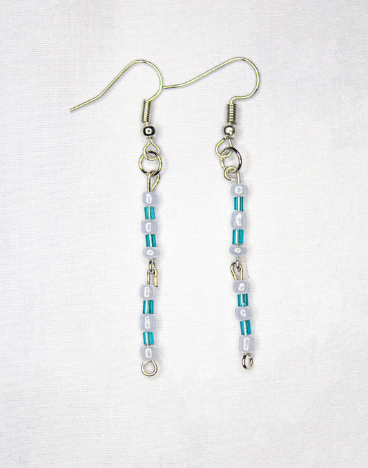 sky blue and baby blue earrings