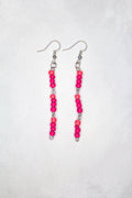 Hot pink dangle earrings