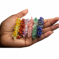 Six crystal wrapped french barrettes, Yellow Jade, Red Jasper, Amethyst, Rose Quartz, Green Aventurine, Lapis Lazuli